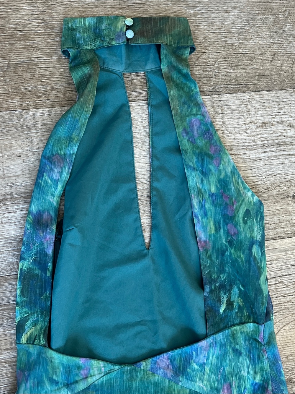 Yellow The Label Monet Dress in Irises Green Print - Picture 12 of 14